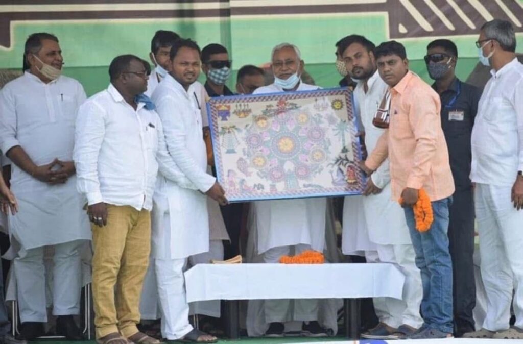 Rajeshwar Rana (JDU) with Nitish kumar